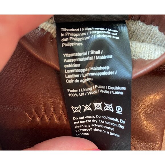 Hestra Womens Gloves Size 7 Chestnut Leather Soft Wool Lining NWT - Picture 10 of 10
